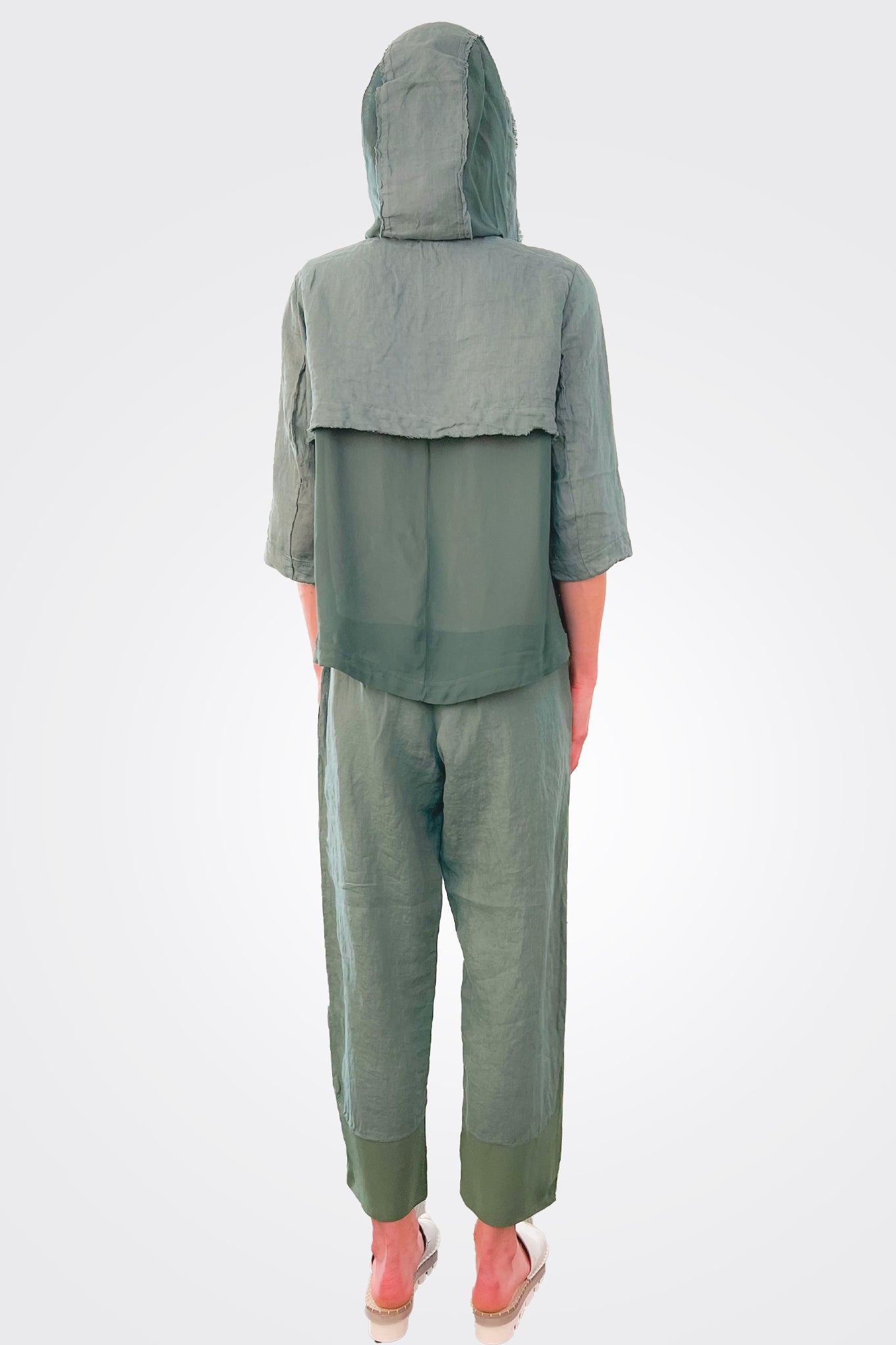 Linen Elastic Waist Trousers - Octanium by Transit Par-Such — view 4