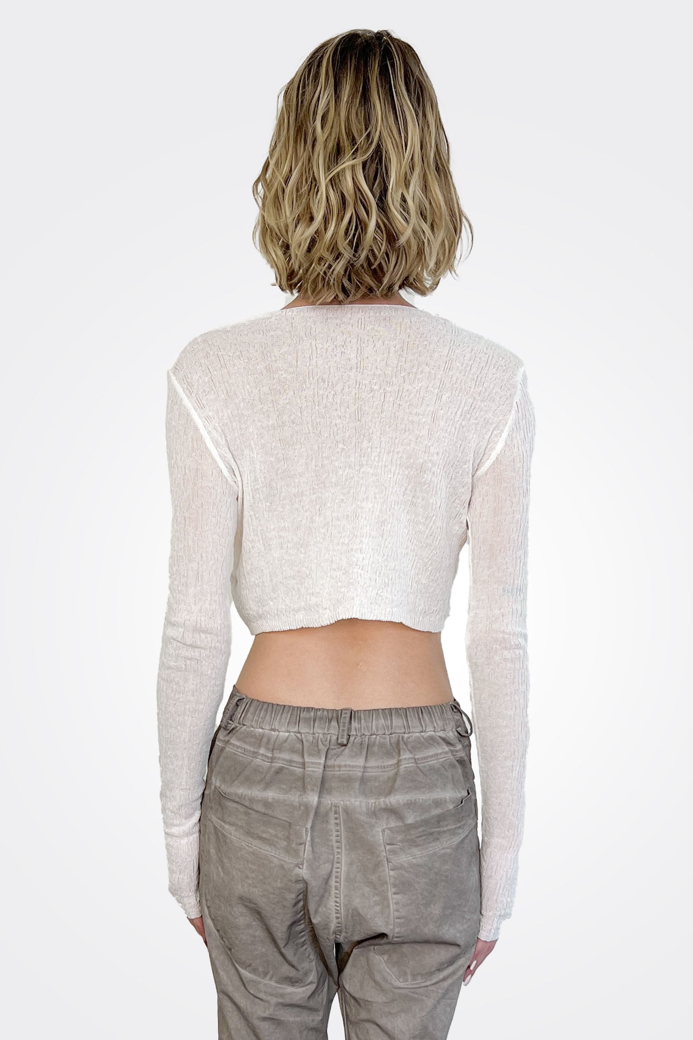 Wana Knit Crop Top - Off White by Studio B3 — view 3