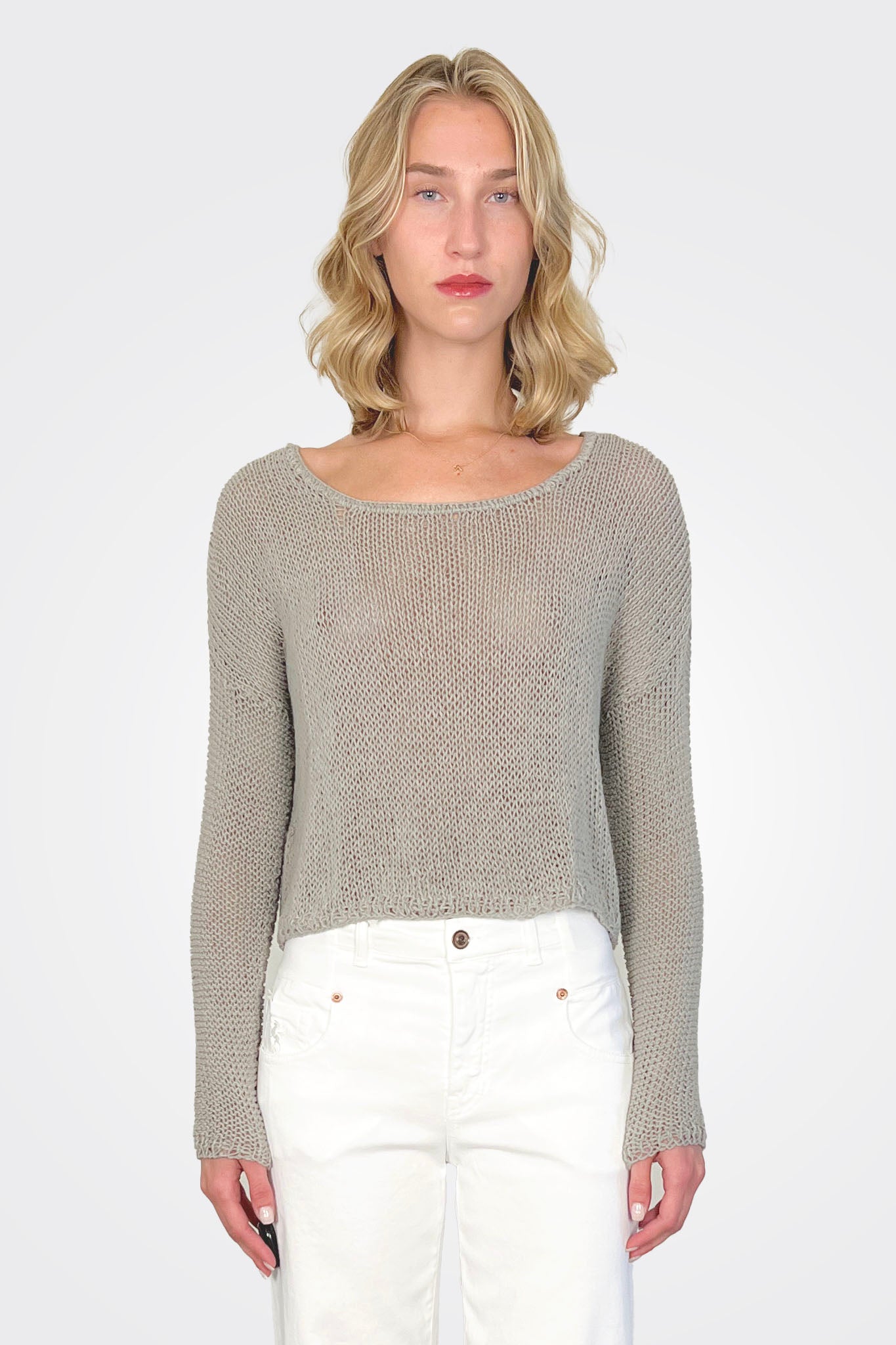 Hand Knitted Pullover Top - Original Grey by Umit Unal | 25 South Boutiques