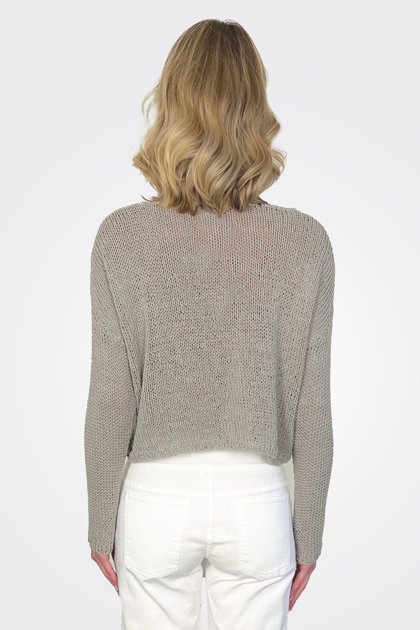 Hand Knitted Pullover Top - Original Grey by Umit Unal — alternate view