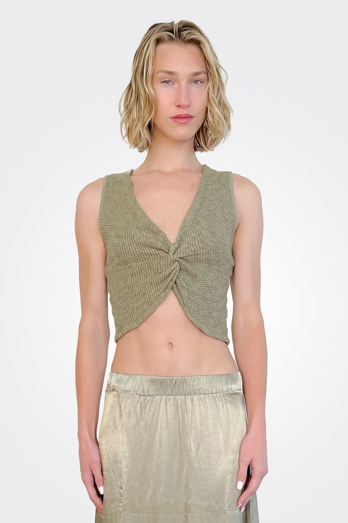 Caspian Twist Top - Moss by LA Made | 25 South Boutiques