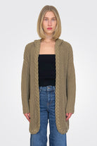 Knit Hooded Cardigan - Olive by The Nu Vintage | 25 South Boutiques