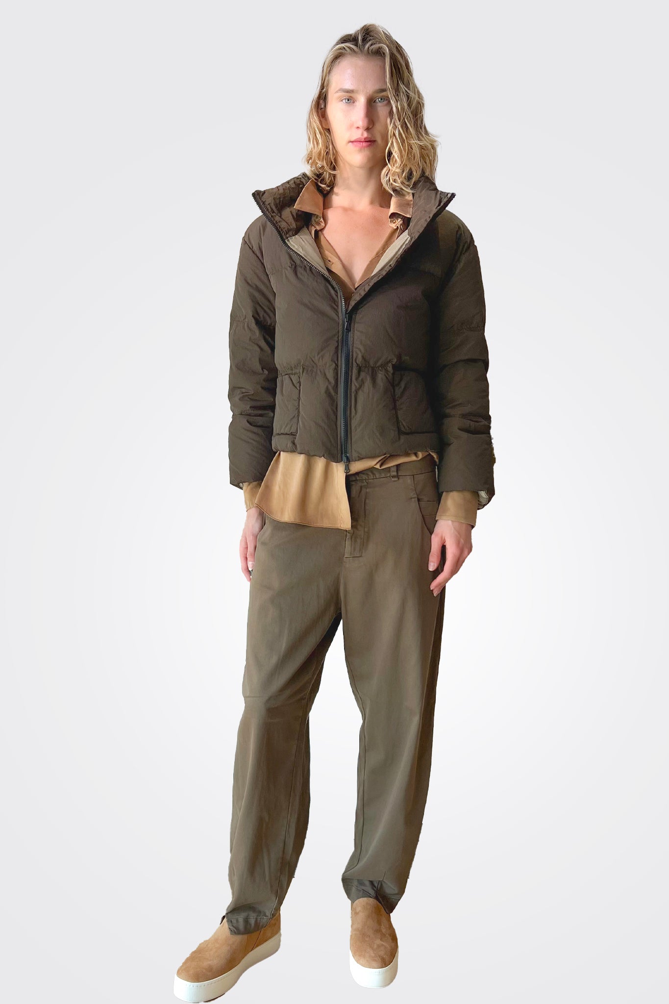 Coat w/ Real Goose Down - Olive by Transit Par-Such — view 3