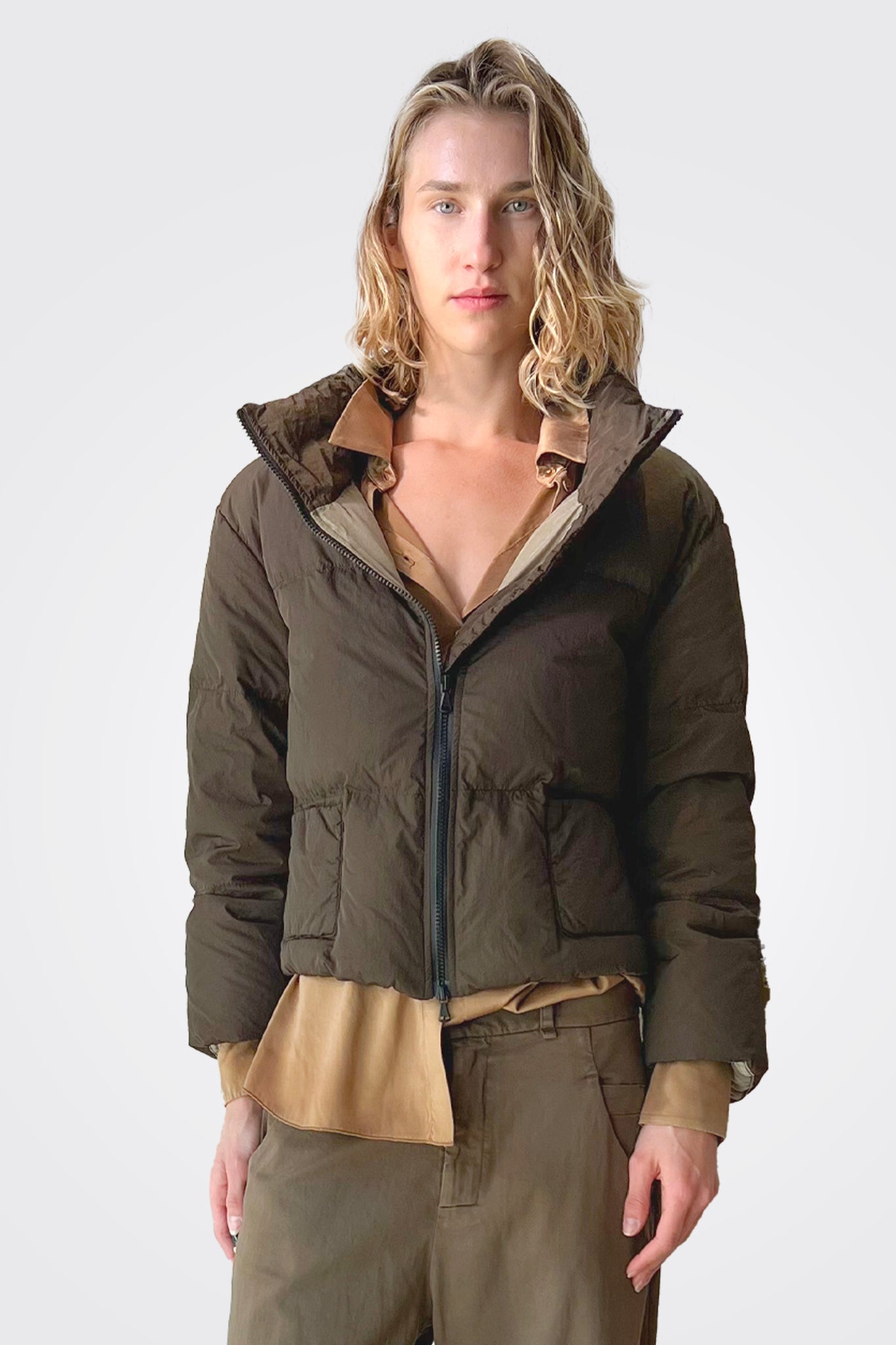 Coat w/ Real Goose Down - Olive by Transit Par-Such — alternate view