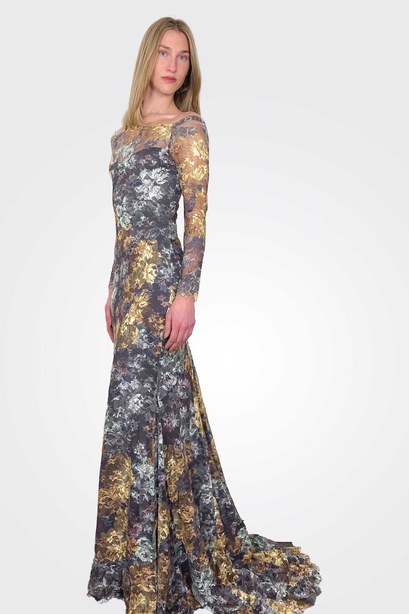 Off Shoulder Long Sleeve Gown - Hazel by Olvi's | 25 South Boutiques