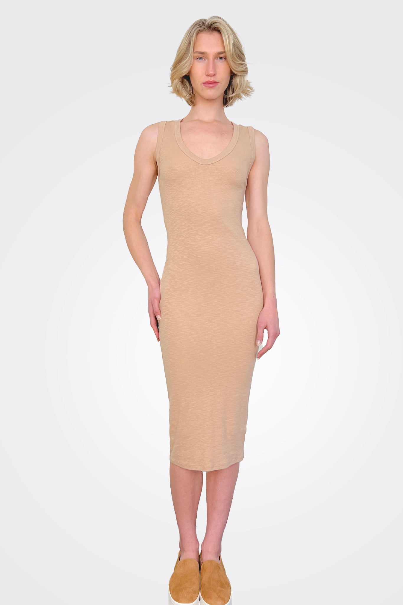 Textured Knit Sleeveless Dress - Oat Milk by Enza Costa | 25 South Boutiques