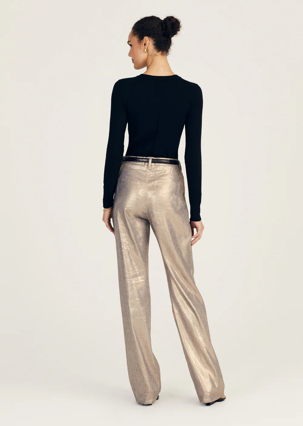 Larissa 5 Pocket Trouser - Oro by Derek Lam — view 4
