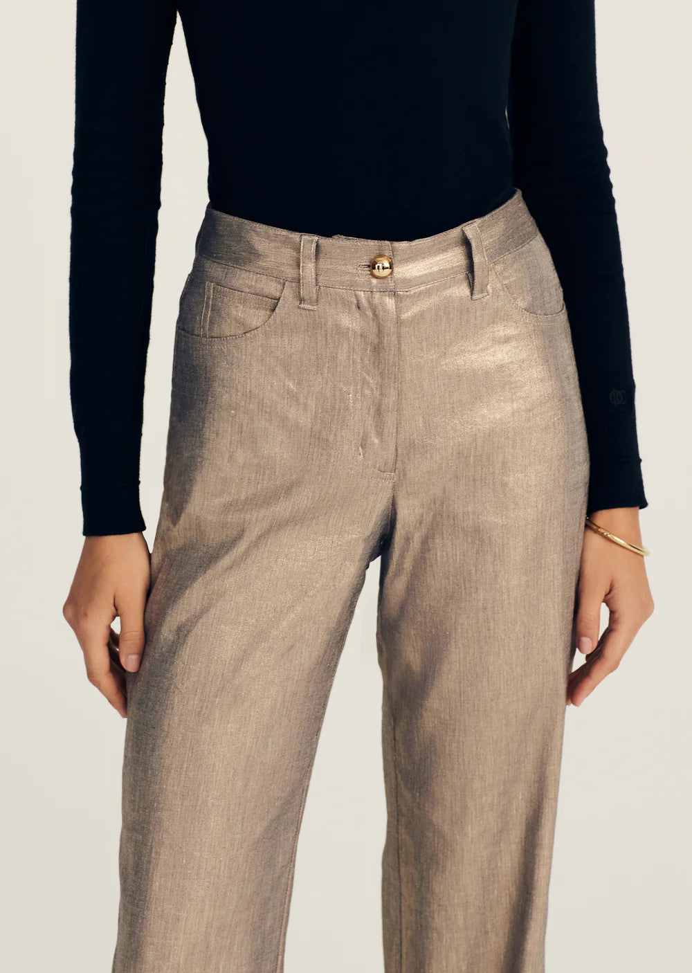 Larissa 5 Pocket Trouser - Oro by Derek Lam — alternate view