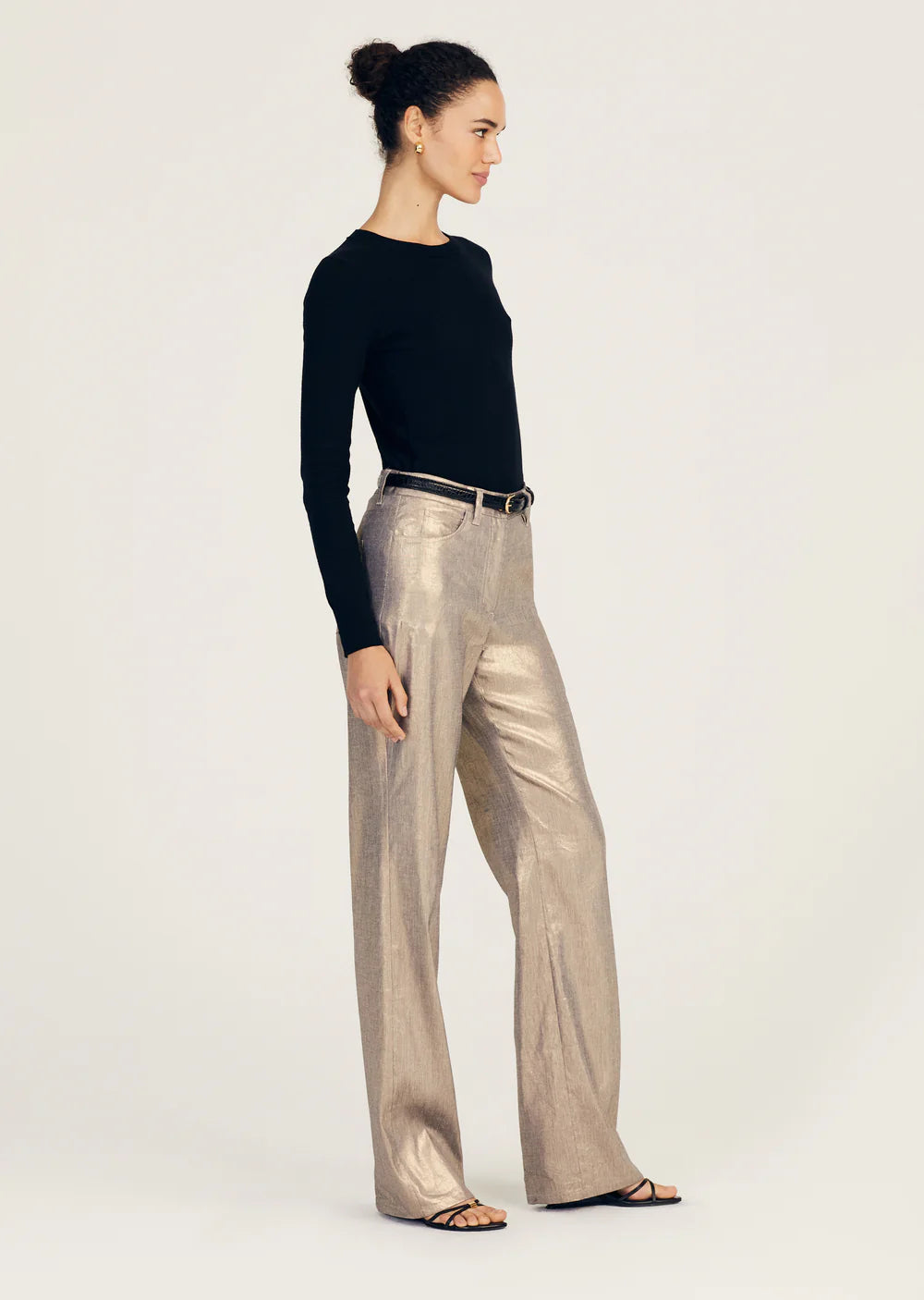 Larissa 5 Pocket Trouser - Oro by Derek Lam — view 3