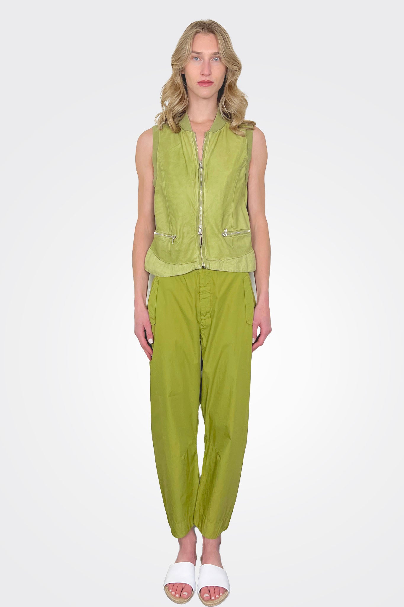 Comfort Fit Light Cotton Trousers - Olive by Transit Par-Such | 25 South Boutiques