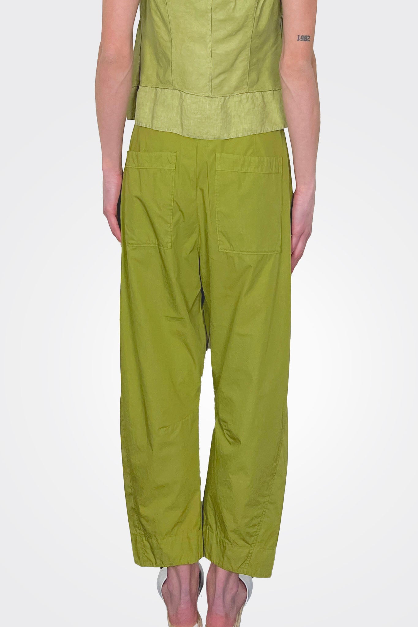 Comfort Fit Light Cotton Trousers - Olive by Transit Par-Such — view 3