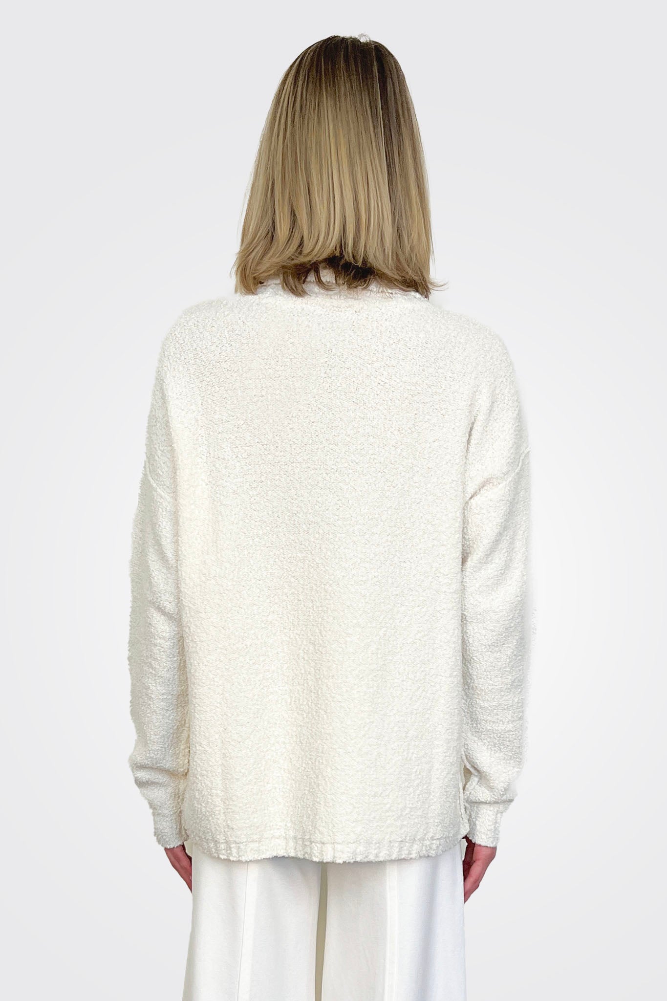 Plush Turtleneck Sweater - Off White by Sarah Pacini — alternate view