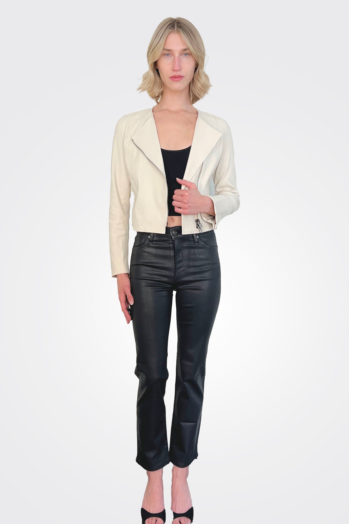 Anto Leather Jacket - Off White by Manto — view 3