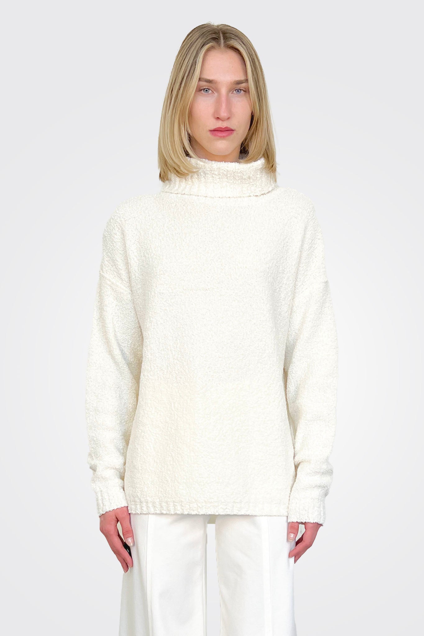 Plush Turtleneck Sweater - Off White by Sarah Pacini | 25 South Boutiques