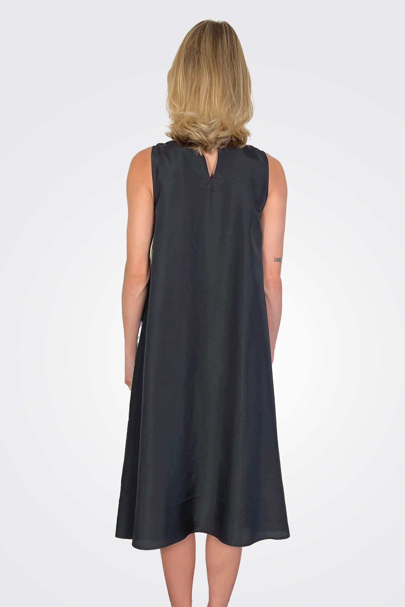 Short Sleeveless Floral Dress - Black Floral by Psophia — view 3