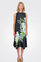 Short Sleeveless Floral Dress - Black Floral by Psophia — alternate view