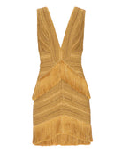 Pampas Fringe Mini Dress - Gold by PatBo — view 5