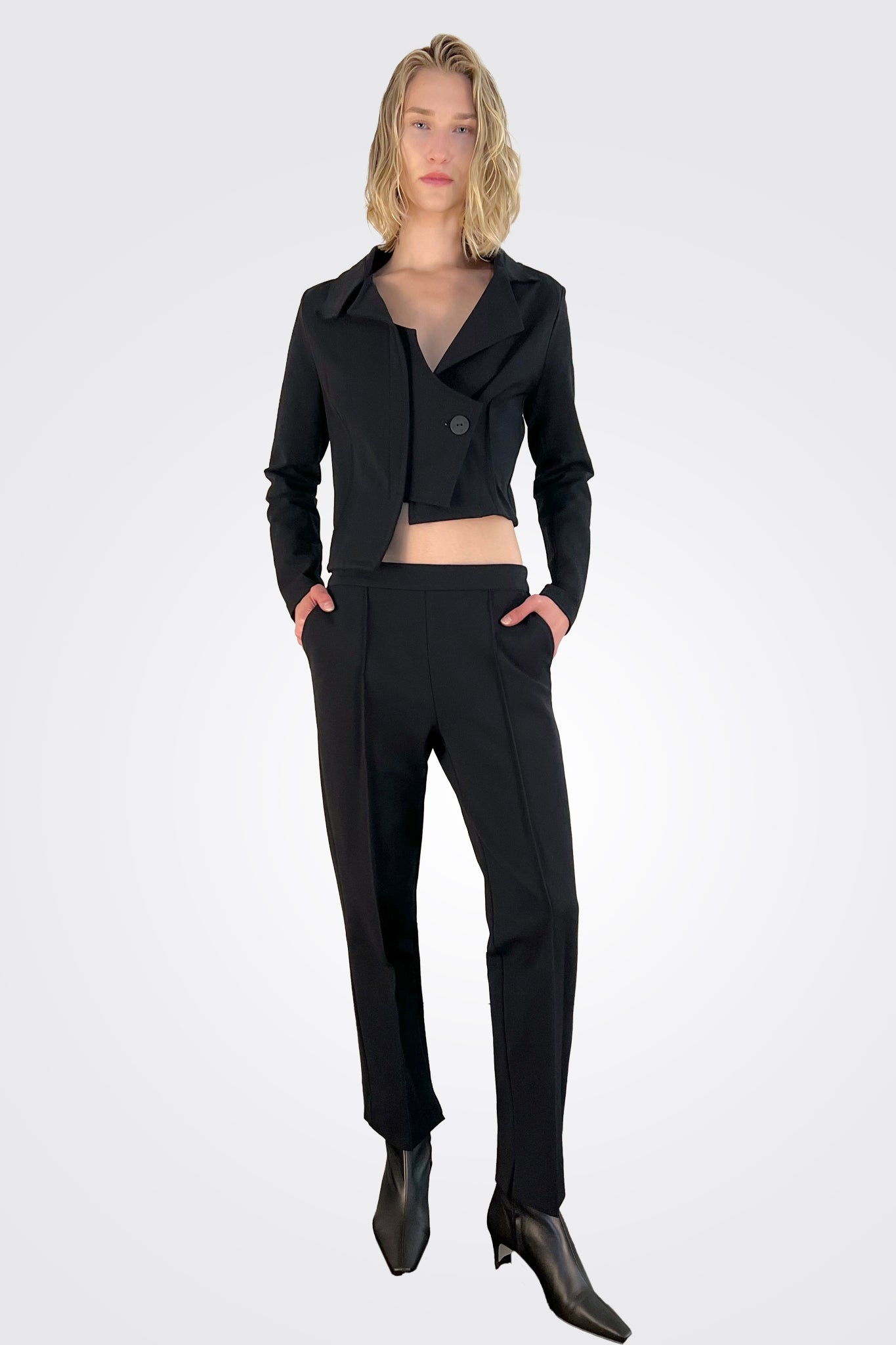 Nusa Asymmetrical Jacket - Black by Xenia — view 3