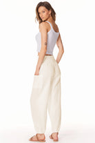 Smocked Beach Pant w/ Pockets - Parchment by Bobi — alternate view