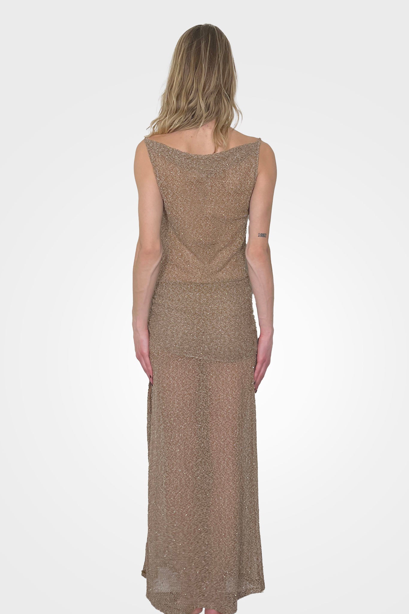 Pascal Sheer Maxi Dress - Choc Marle by Bec & Bridge — alternate view