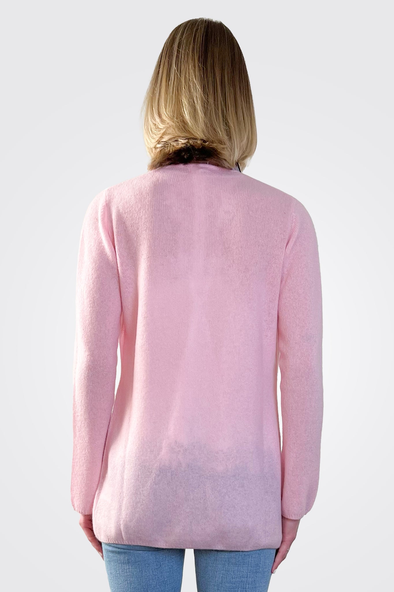 Cashmere Open Duster - Pink Pearl by Minnie Rose — alternate view