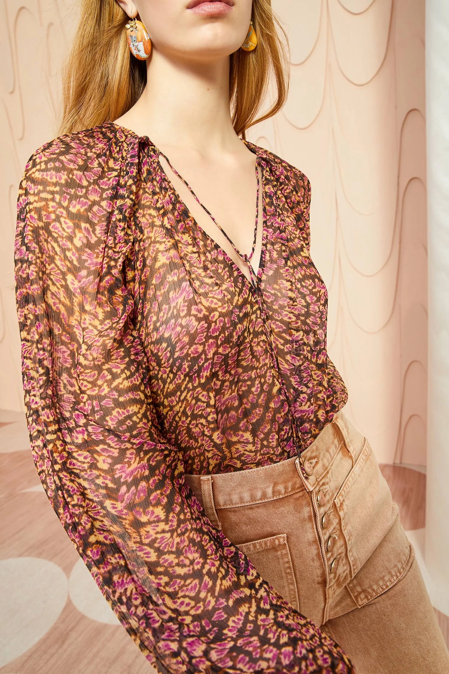 Pauline Blouse - Pomegranate by Ulla Johnson — alternate view