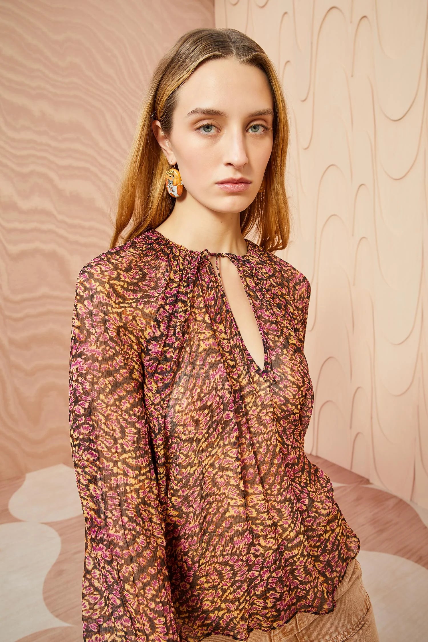 Pauline Blouse - Pomegranate by Ulla Johnson — view 5