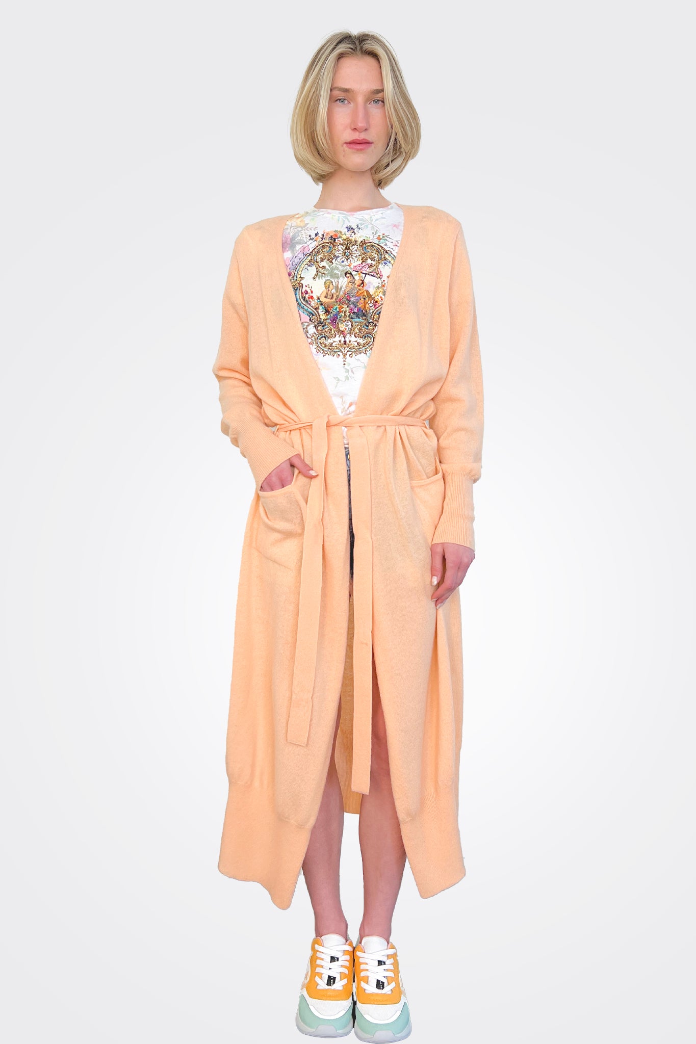 Honolulu Cardigan - Peach by Crush Cashmere — alternate view