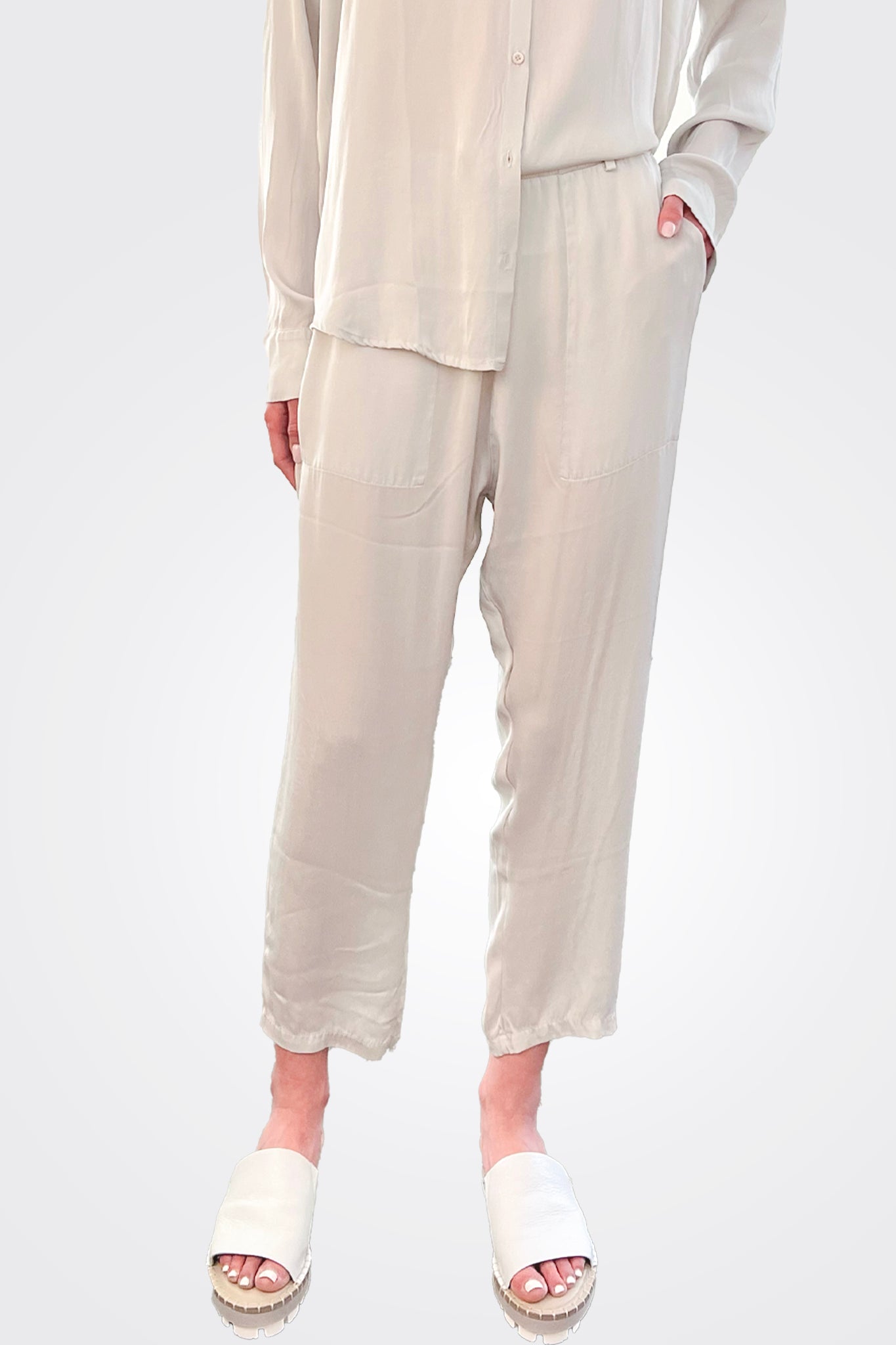 Silk Trousers - Pearl by Private 0204 — alternate view