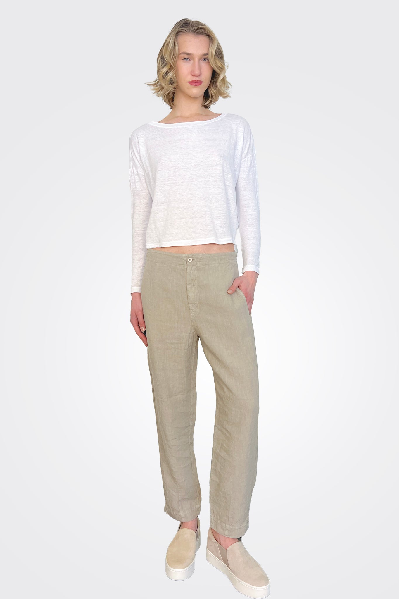 Linen Pocket Pants - Pearl Grey by Transit Par-Such | 25 South Boutiques