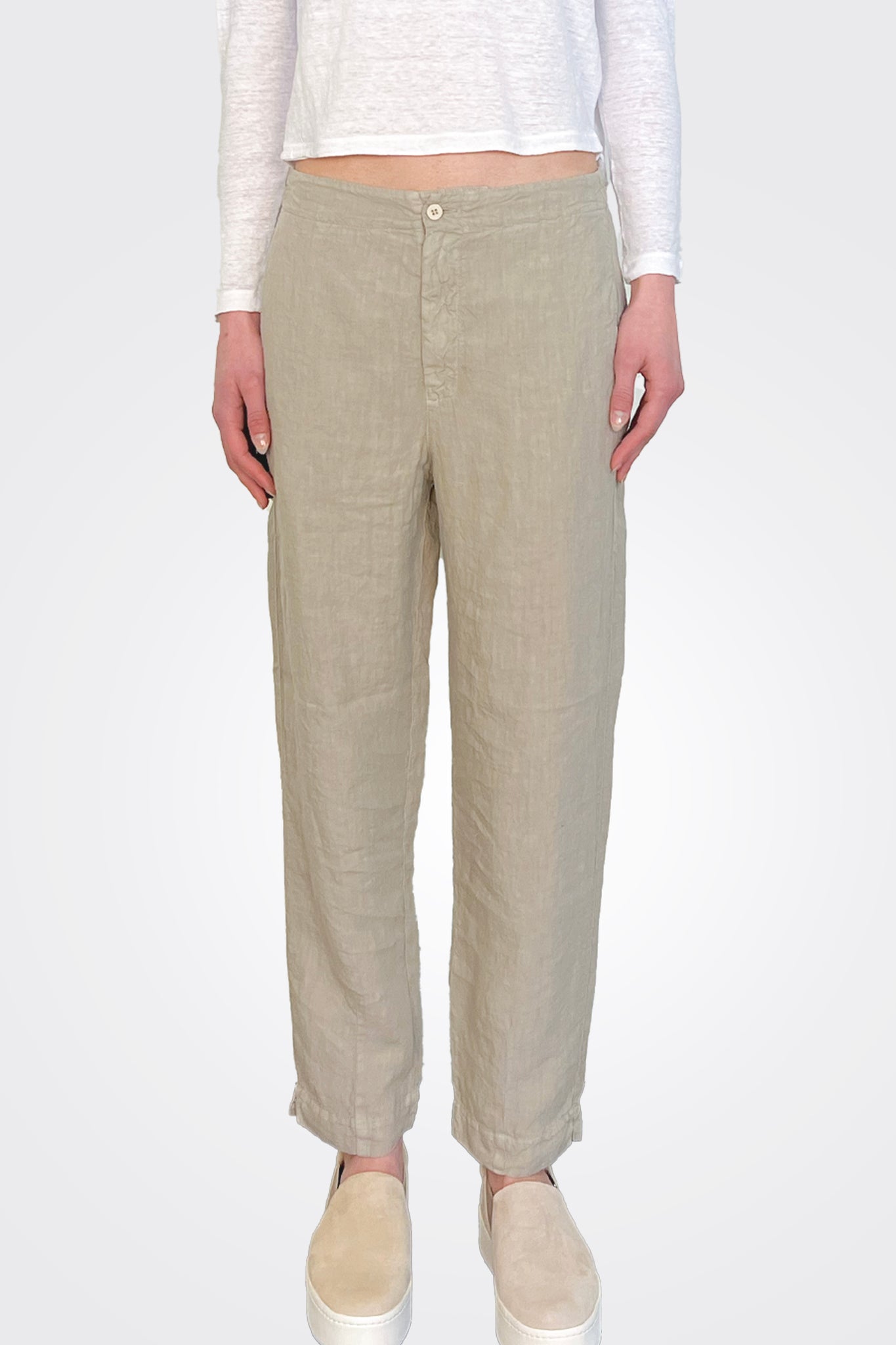 Linen Pocket Pants - Pearl Grey by Transit Par-Such — alternate view