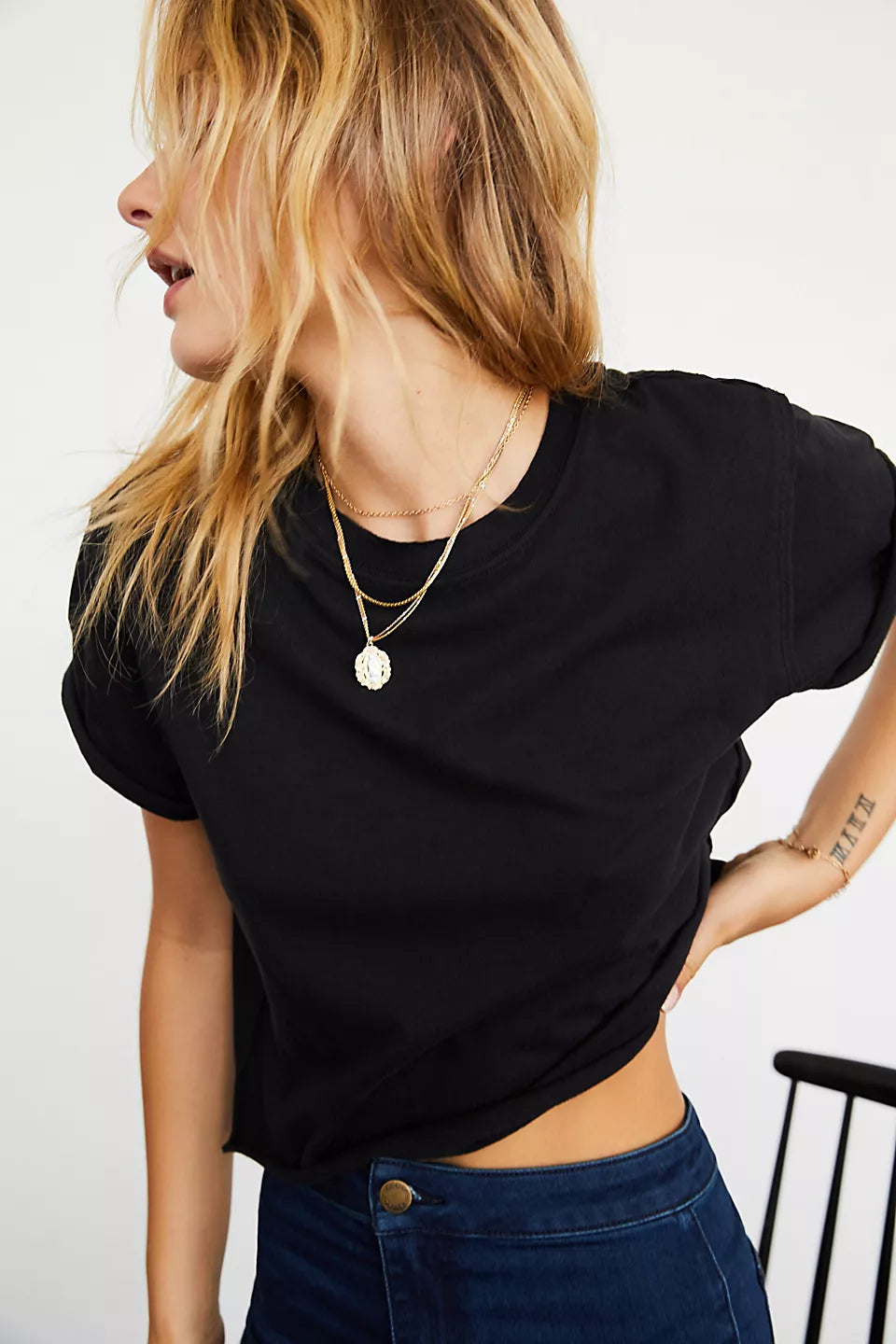 The Perfect Tee - Black by Free People — view 4