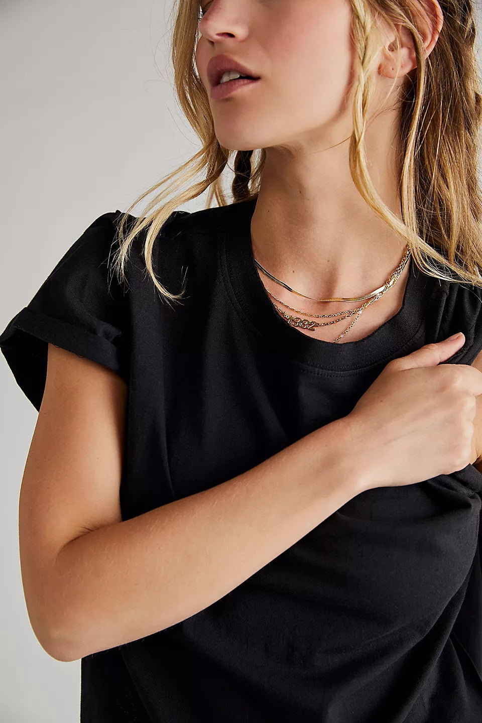 The Perfect Tee - Black by Free People — alternate view