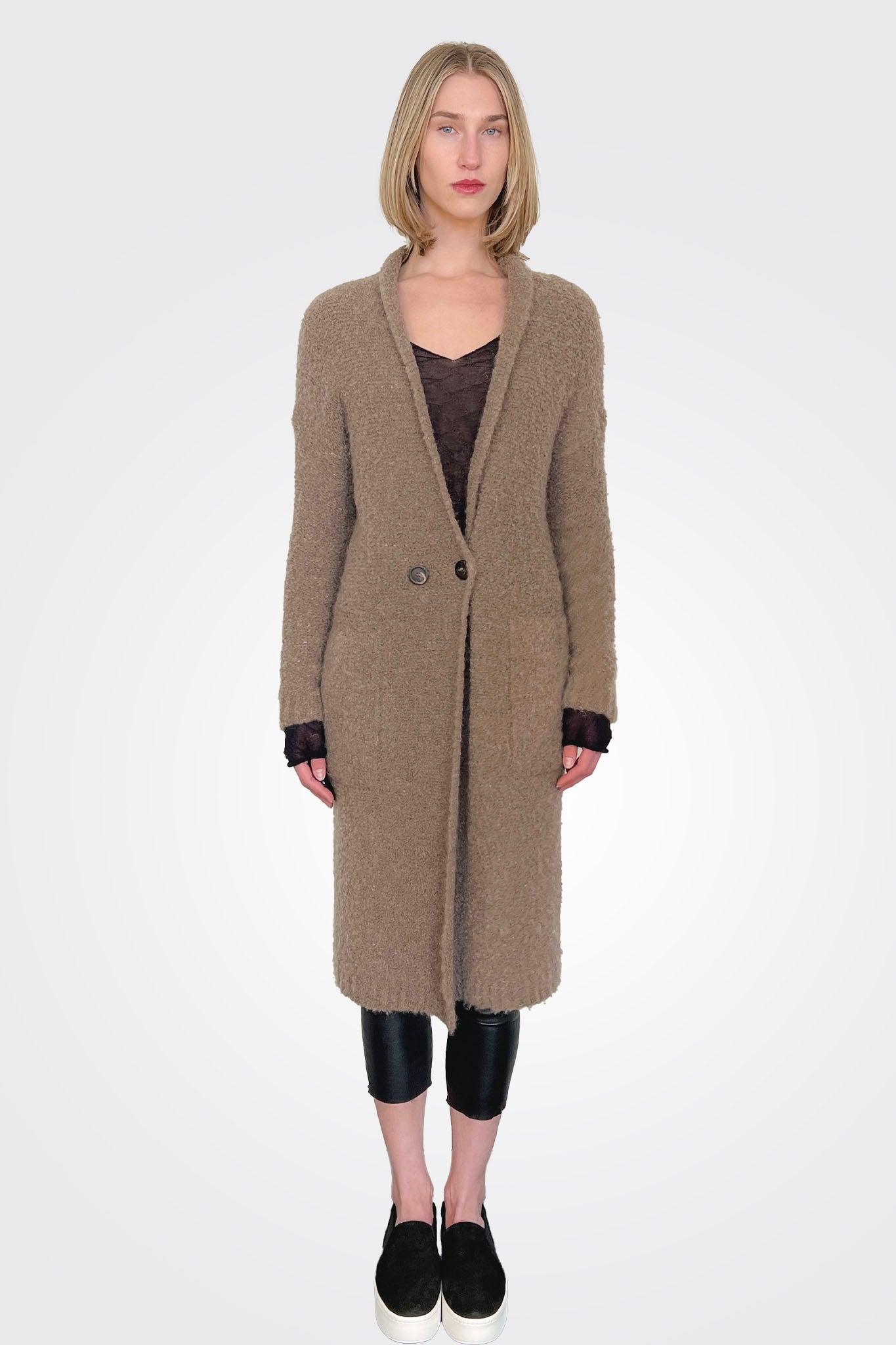 Midi Sweater Cardigan - Brown by Peserico | 25 South Boutiques