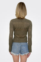 Pointelle Long Sleeve Top - Pesto by Bobi — alternate view