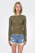 Pointelle Long Sleeve Top - Pesto by Bobi | 25 South Boutiques