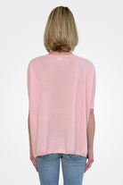 Supima Cotton Cashmere V Neck Sweater - Pink Petal by Minnie Rose — view 3