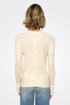 Ribbed Sleeve Long Sleeve Top - Natural by Pete — alternate view