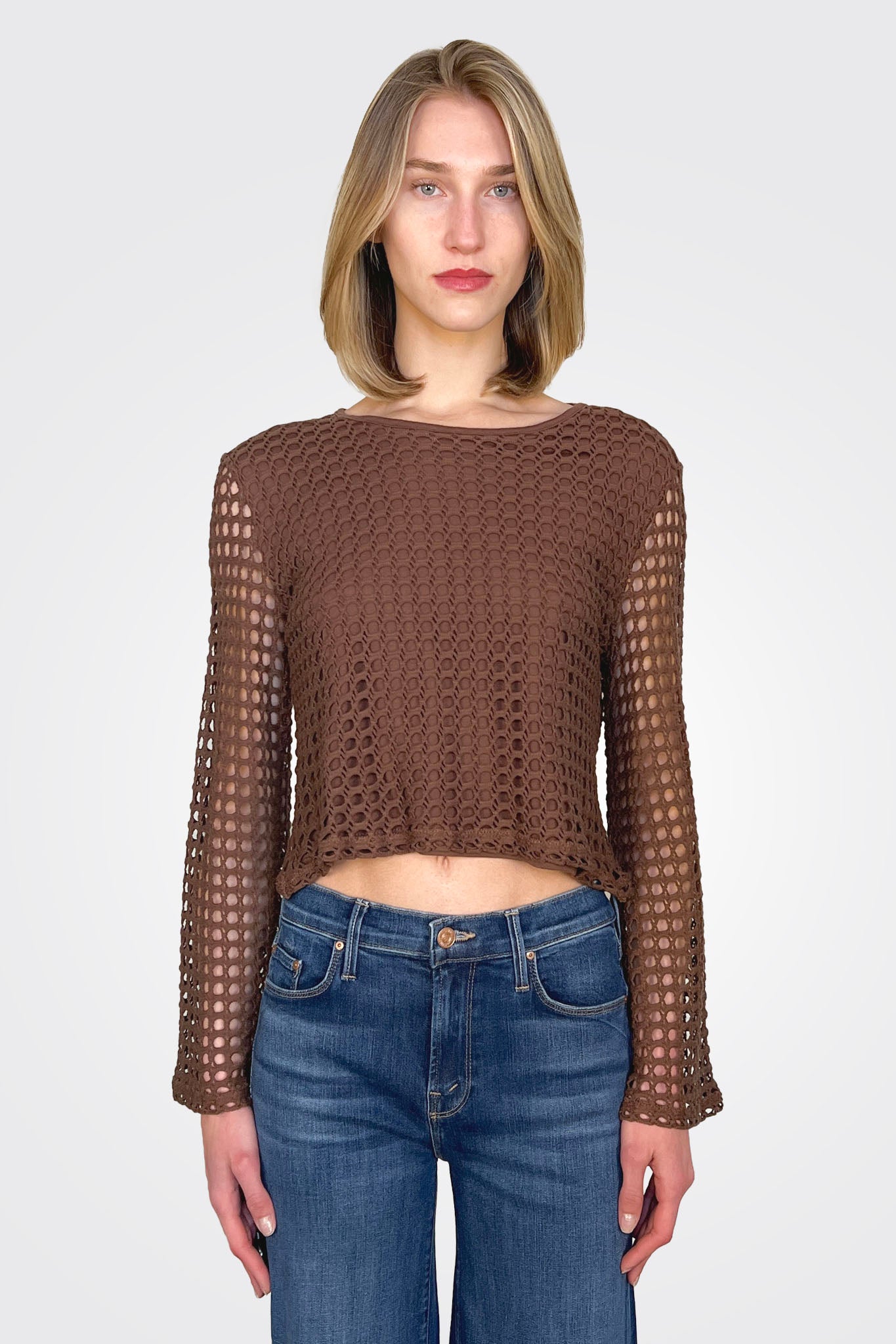 Knit Bell Sleeve Top - Brown Chocolate by Pete | 25 South Boutiques