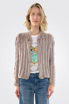 Rosa Fur Jacket - Pewter by Heartloom — view 3