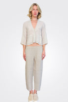 Short Button Cardigan - Pearl Grey by Transit Par-Such — alternate view