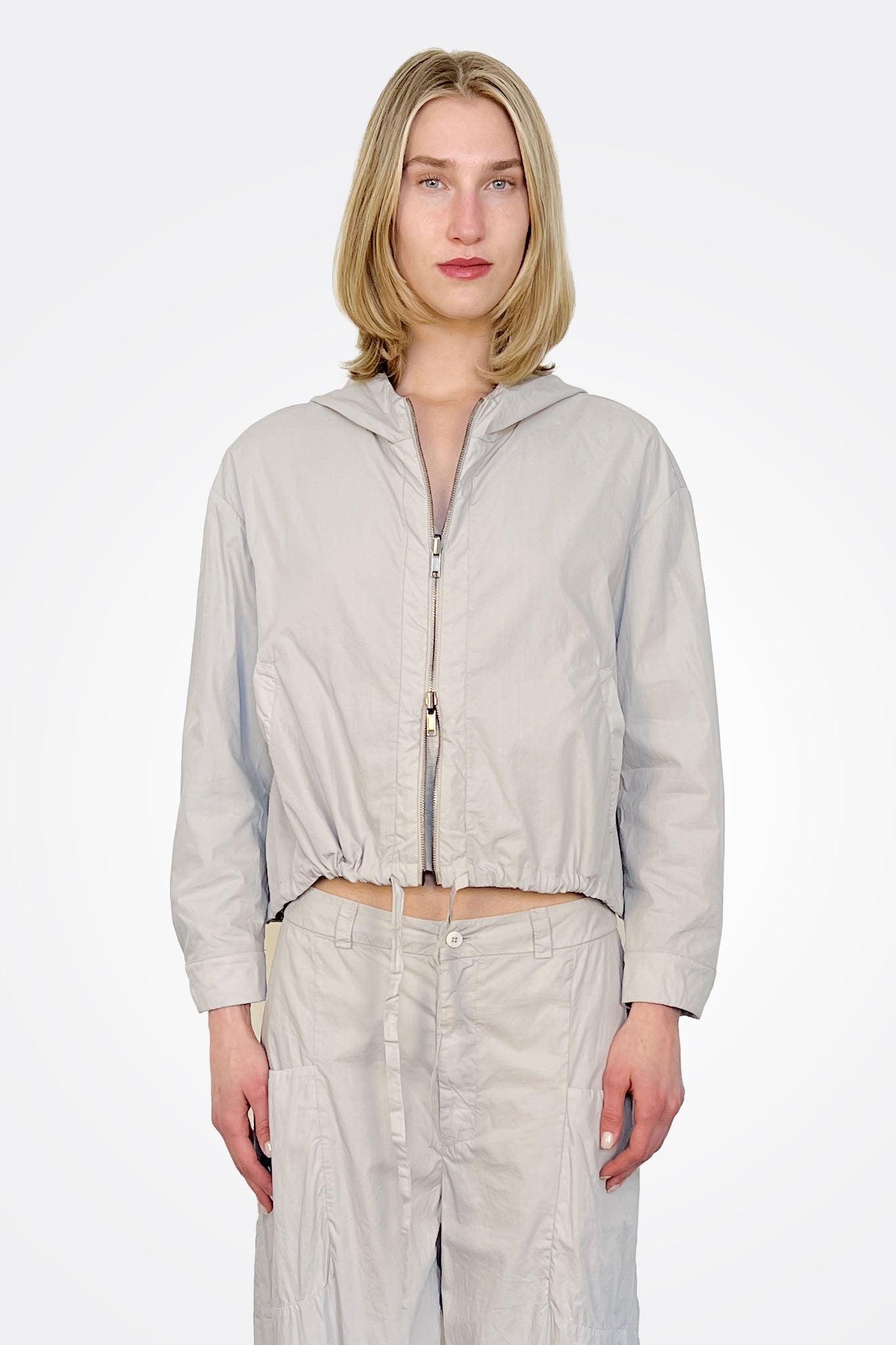 Short Reversible Hooded Jacket - Pearl Grey by Transit Par-Such — alternate view