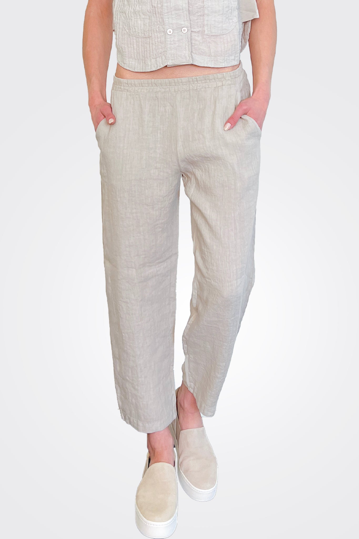 Cropped Ankle Trousers - Pearl Grey by Transit Par-Such — alternate view