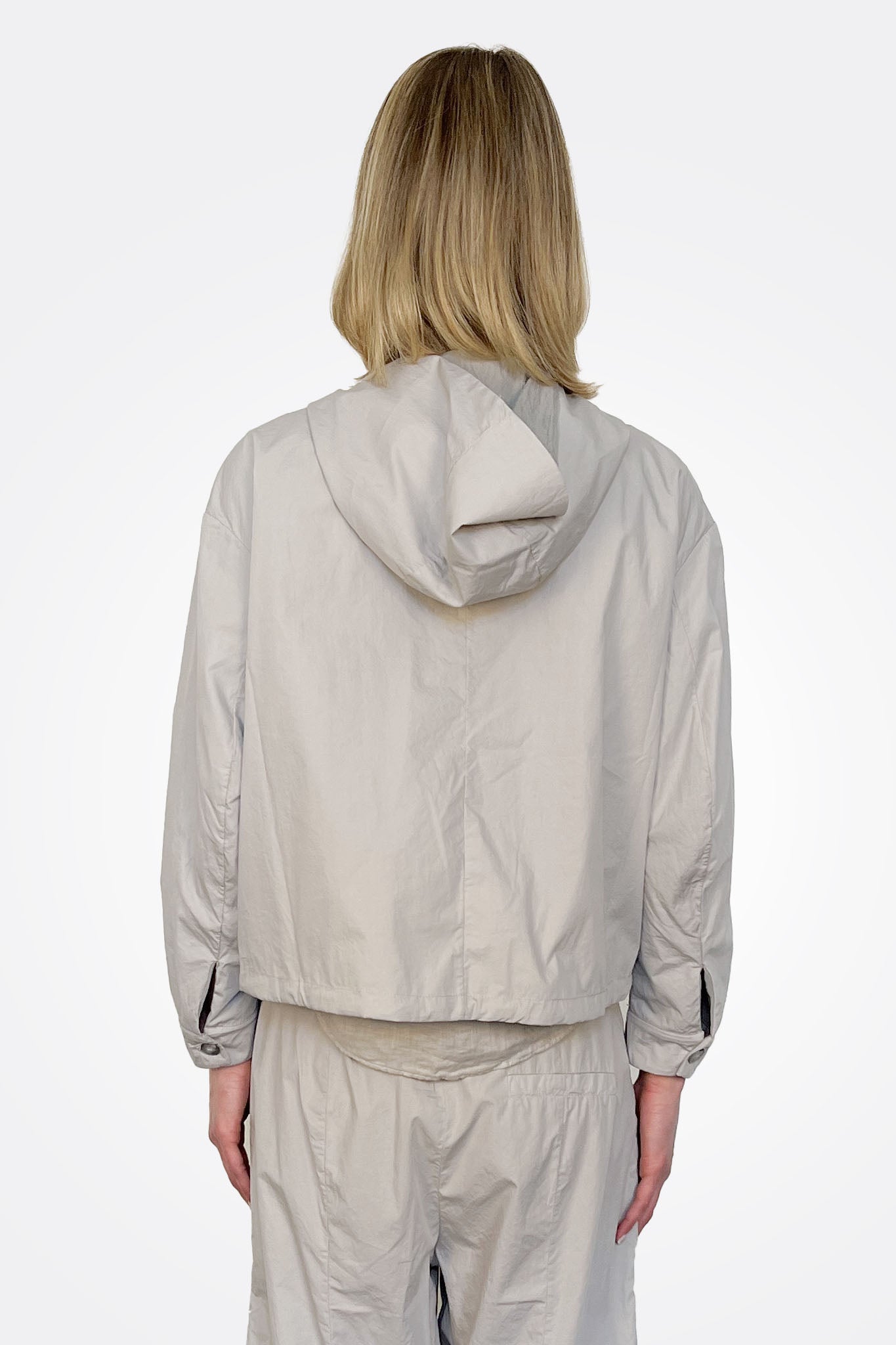 Short Reversible Hooded Jacket - Pearl Grey by Transit Par-Such — view 3