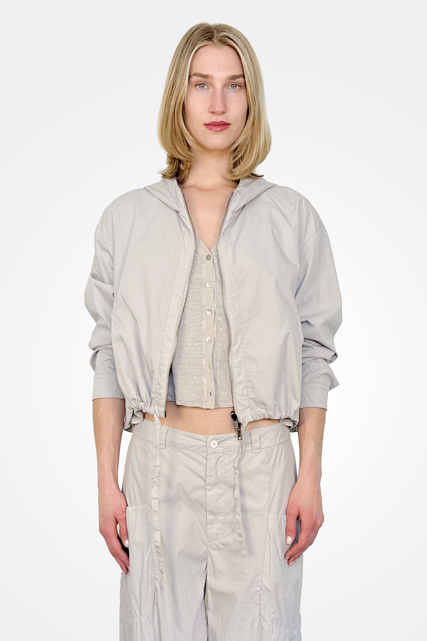 Short Reversible Hooded Jacket - Pearl Grey by Transit Par-Such | 25 South Boutiques