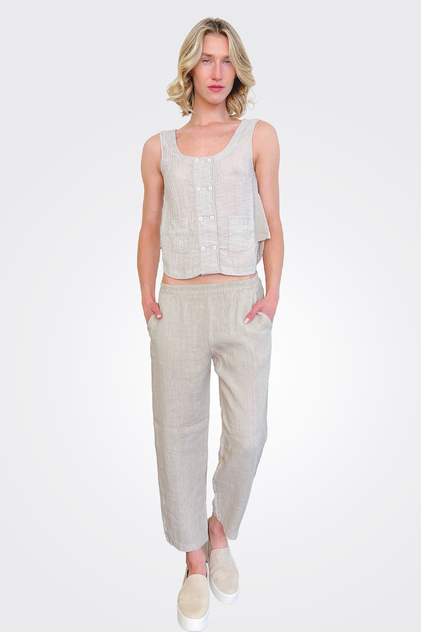 Cropped Ankle Trousers - Pearl Grey by Transit Par-Such | 25 South Boutiques
