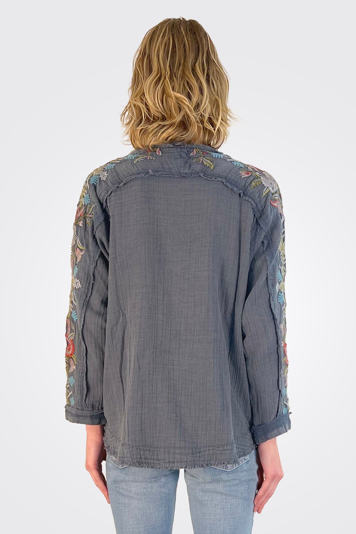 Pia Blouse - Washed Blue by Kyla Seo — alternate view
