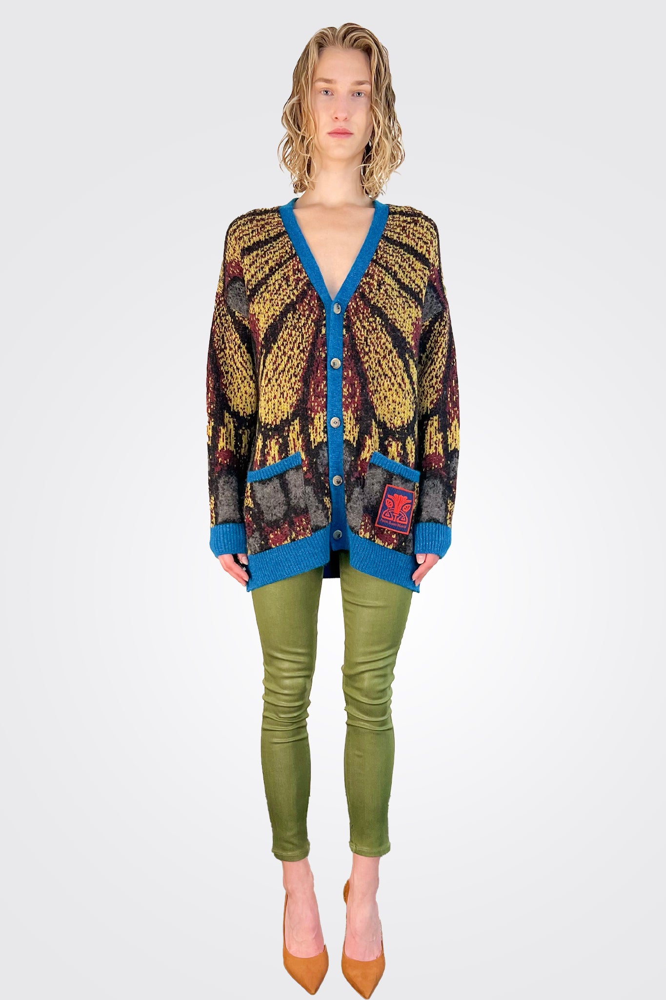 Tricot Knit Cardigan - Royal by Pierre Louise Mascia — view 3