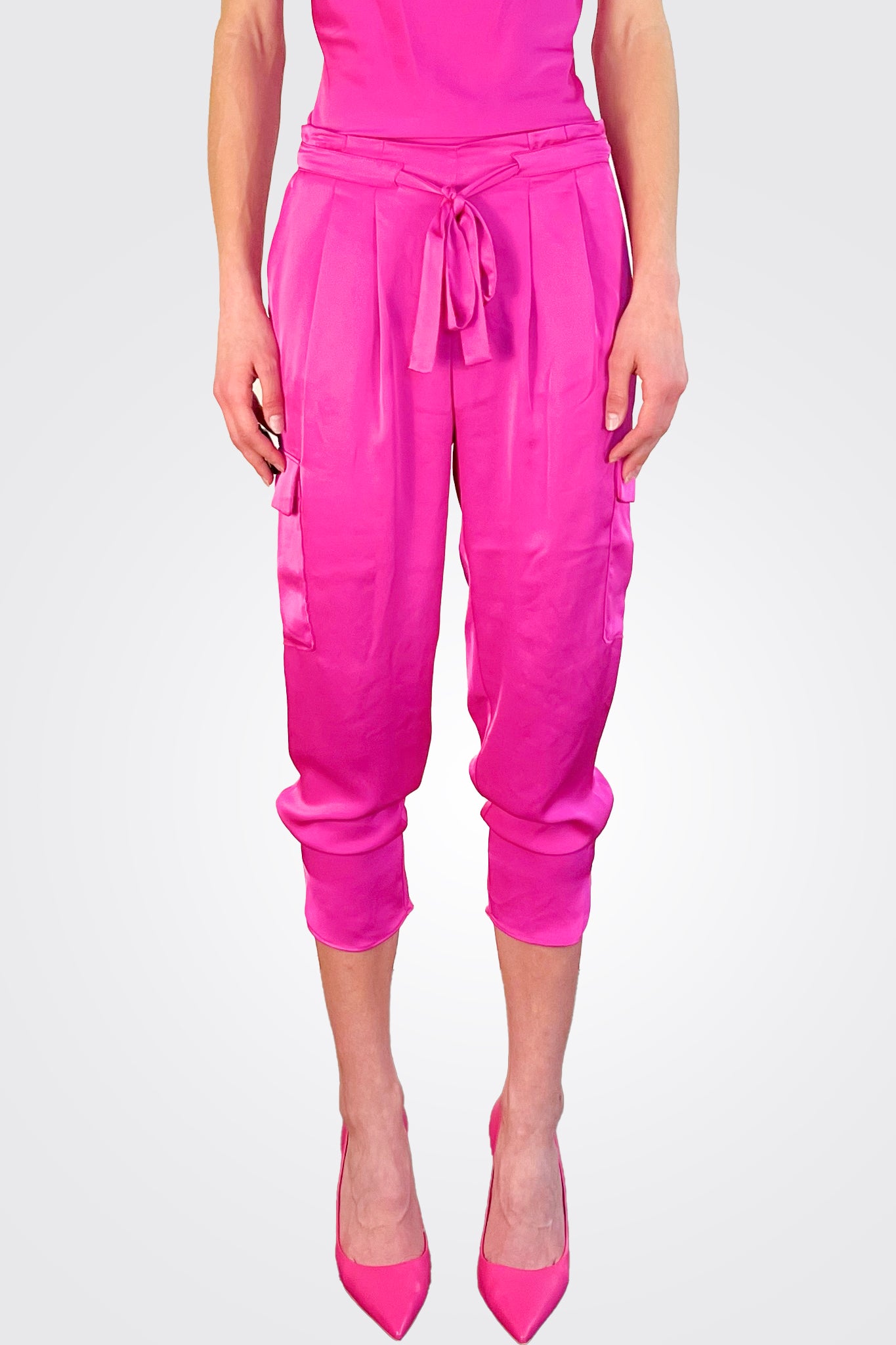 Satin Pocket Allyn Pant - Pink by Ramy Brook — alternate view