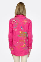 Indalo Button Down Shirt Tunic - Pink by Johnny Was — view 3